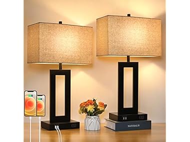 $34.99, Was $64.99, 46% Off! TOBUSA Touch Control Table Lamps Set of 2 dealfomo