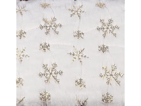 YYCRAFT 1 Yard Faux Fur Fabric with Sequin Snowflake