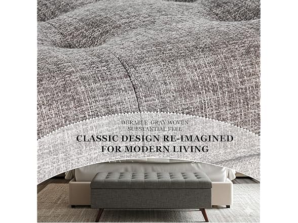 HomePop 48in Modern Tufted Storage Bench
