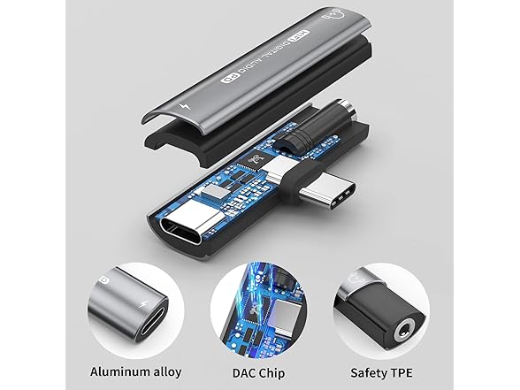 USB C to 3.5mm Headphone and Charger