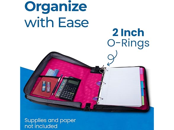 Case-it School Zipper Binder, 2-Inch
