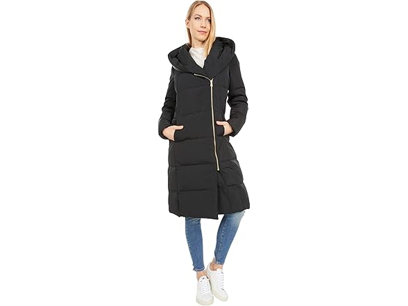 Cole Haan Women's Zip Hooded Quilted Down Coat (XS)