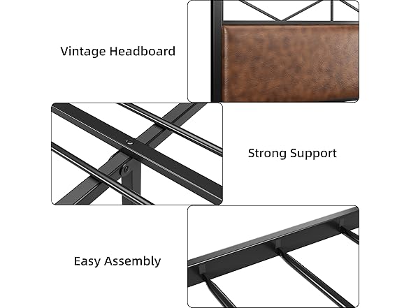 IDEALHOUSE PU Leather King Bed Frame