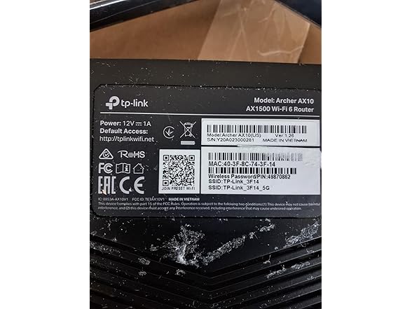 TP-Link Wifi 6 AX1500 Smart WiFi Router (Archer AX10) 802.11 (Open Box)