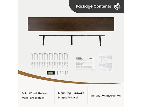 Fun Memories 48 Inch Floating Pine Shelf