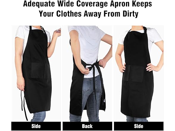 Xornis 1 Piece Bib Aprons with 2 Pockets
