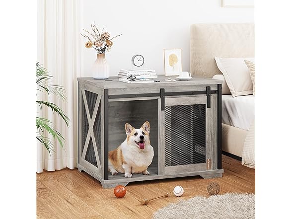 Dog Crate Furniture with Sliding Doors