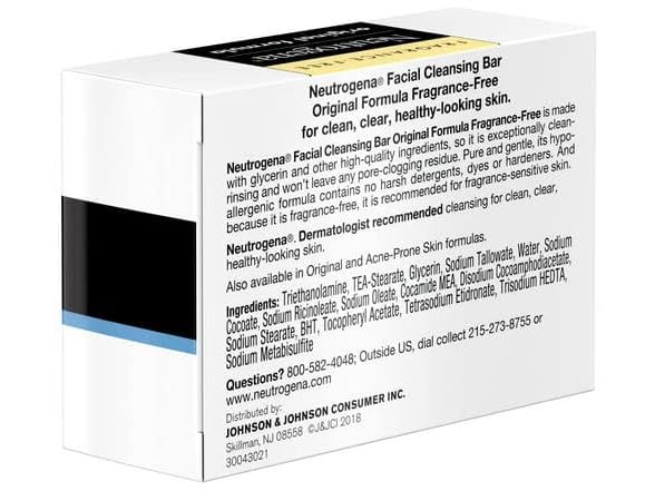 Neutrogena Facial Cleansing Bar, 3.5oz 3pk