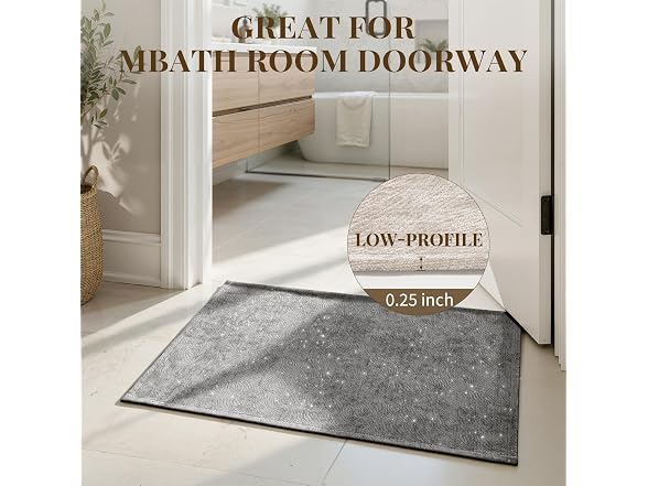 UKISS 2PCS Grey Large Bath Mats
