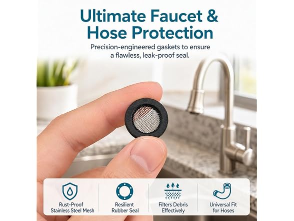 Stainless Steel Mesh Rubber Gasket Seal, 20Pcs