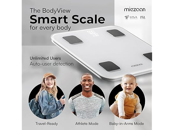 BodyView - 4 Electrode Smart Scale for Body Weight