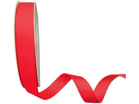 Abbaoww 3/4 In 50 Yd Solid Red Grosgrain