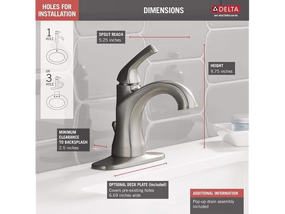 PORTWOOD SGL HDL LAV FAUCET SS