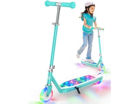Gyroor Kids Electric Scooter with LED Lights – 2-Level Adjus (Open Box)