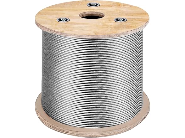 VEVOR T316 Stainless Steel Cable 1/8" 7x7 Steel Wire Rope Cable 500FT