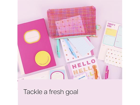 Post-it Pink Plaid Woven Mesh Pen