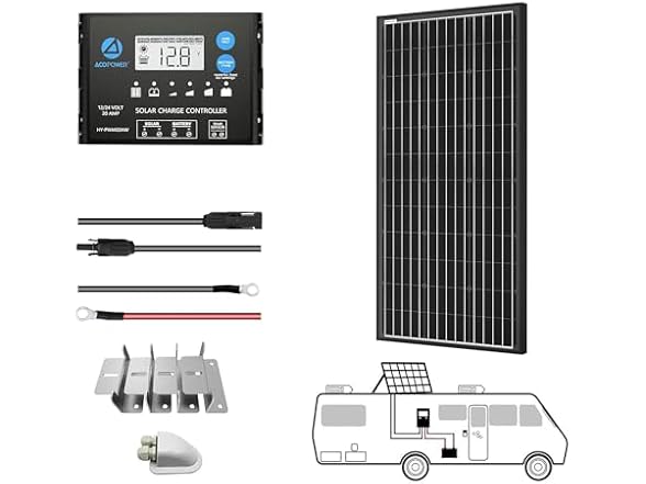ACOPOWER 100 Watt Solar Panel Kit