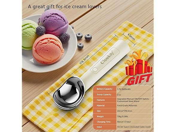 Cloukily Heated Ice Cream Scoop