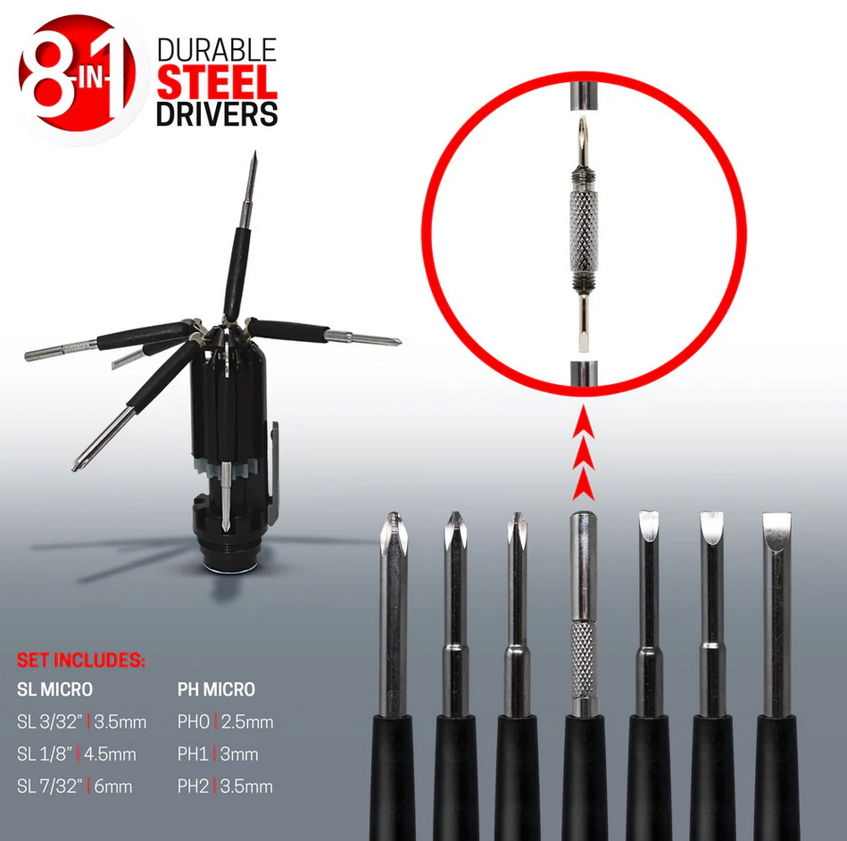 Aduro 8-in-1 Multi-Tool Screwdriver Flashlight - Gallery 8