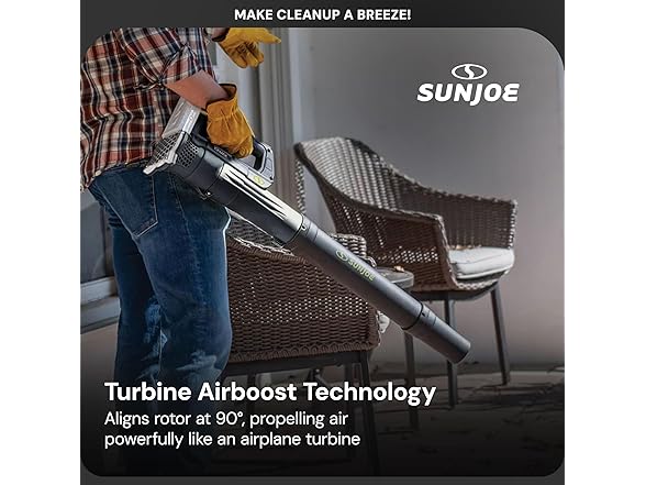 Sun Joe 24V-TB-LTE Cordless Turbine Jet Leaf Blower