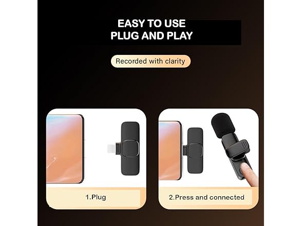 IEKK 2 pcs Wireless Lavalier Microphone