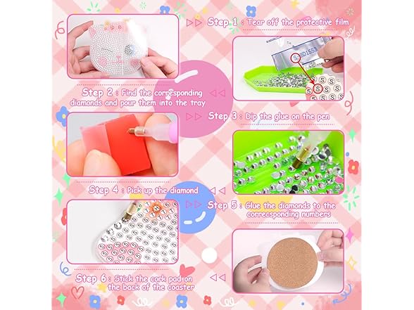 DIY Cat Coasters Diamond Painting Kit