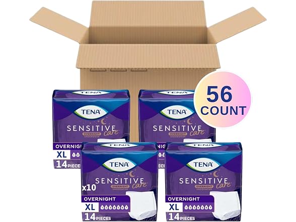 TENA | Sensitive Care Overnight 56ct