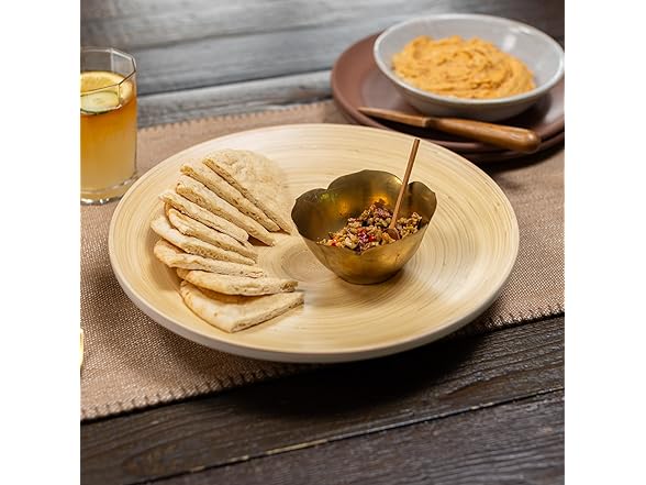 LEXA 4-Piece Handcrafted Bamboo Serving Set