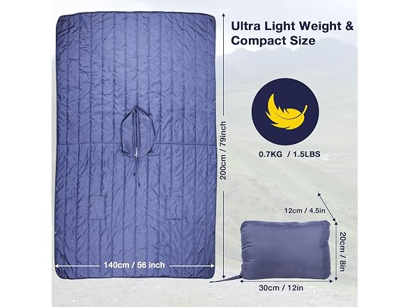 DUKUSEEK Waterproof Stadium Blanket Blue