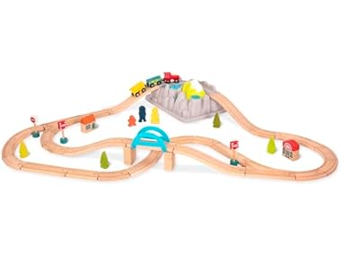$39.89, Was $41.99, 5% Off! B. toys – Wood & Wheels Train Set dealfomo