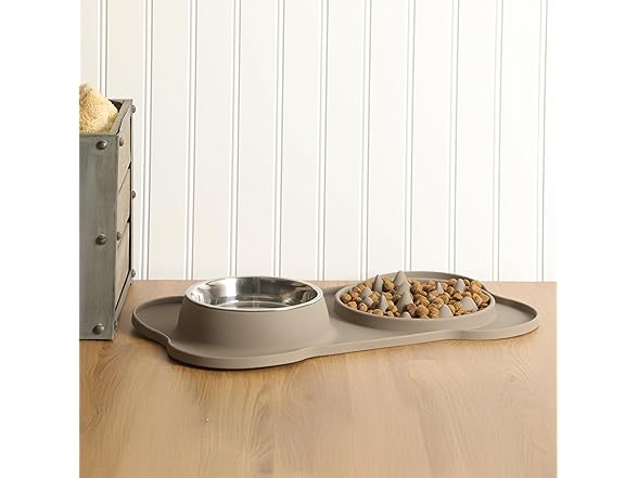 Gibson Home Curious Canines Slow Feeder Dog Bowl Set