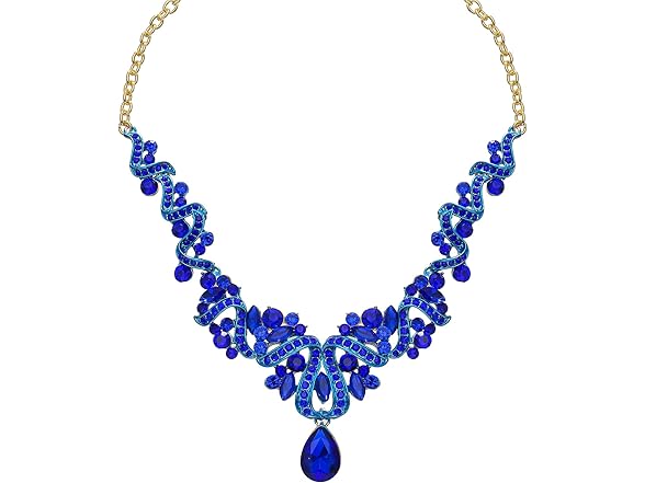 QYJ Women's Jewelry Set Blue-Gold Plated