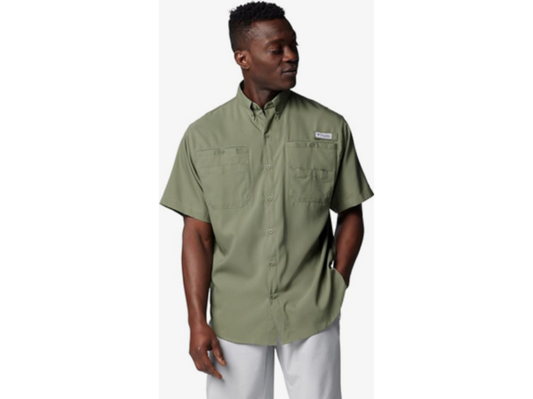 Columbia Mens PFG Tamiami II Short Sleeve Fishing Shirt, Cypress, XX-Large Deep Marine