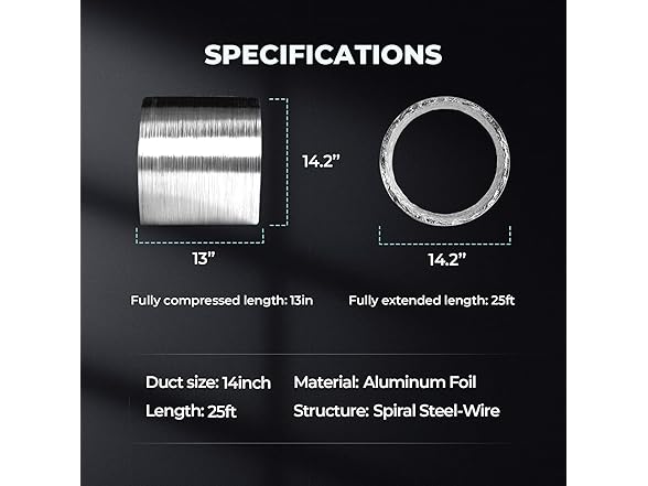 Simple Deluxe 14 Inch 25 Feet Ducting