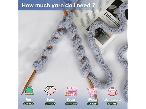 MINUPWELL 8 Packs Jumbo Chunky Chenille Yarn