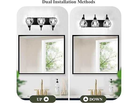 Yochoice 3-Light Bathroom Light Fixture w/Flower Glass