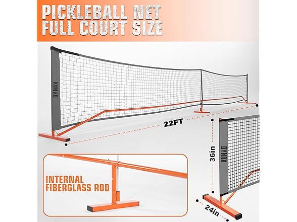DYNAX Portable Pickleball Net 22FT