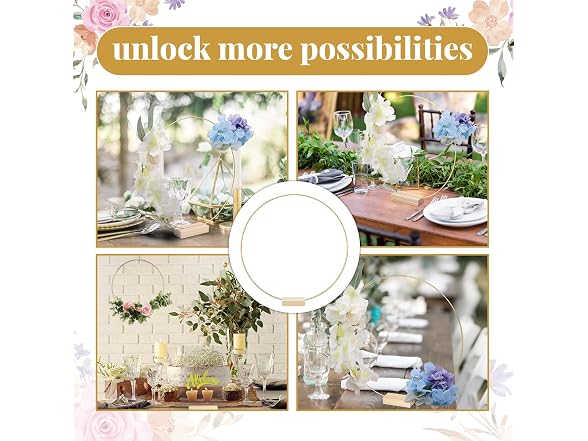 Sntieecr 10 PCS 13.4 Inch Metal Floral Hoop Stands
