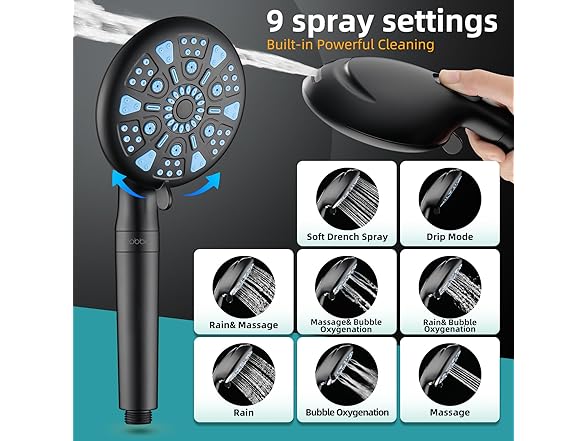 Cobbe 12 Inch All Metal 3-Way Rain Shower Head