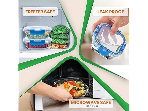 NutriChef 24pcs Glass Food Containers