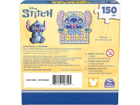 Spin Master Games Pouch Zipz Disney's Stitch Micro Puzzle