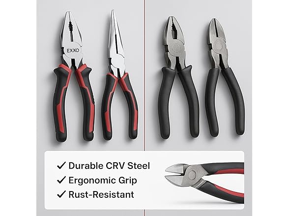 EXXO 4001 3 Piece Plier Set