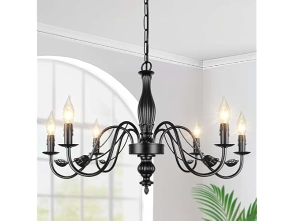 VerRon 29" Black Chandelier for Dining Room