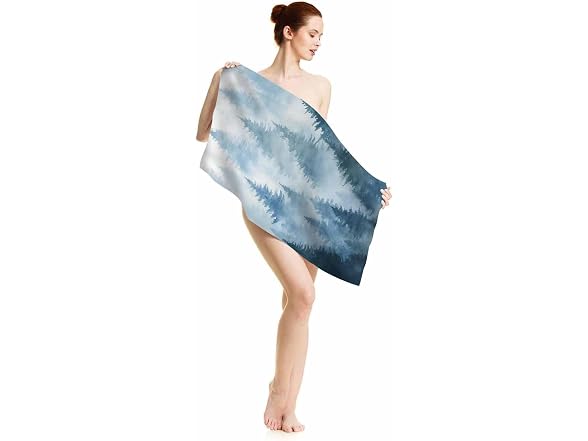 oFloral Watercolor Foggy Hand Towels, Drawn
