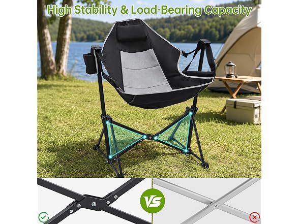 Aohanoi Grey/Black Hammock Camping Chair