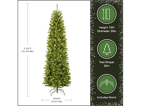 National Tree Company 7.5ft Pre-Lit Kingswood Fir