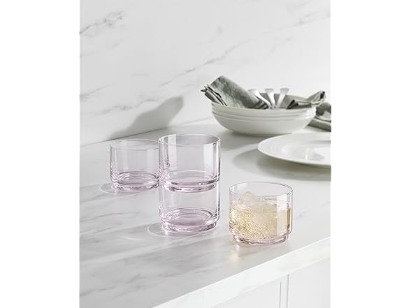 Lenox  Tuscany Classics Stackable Short Glasses, Set Of 4, Blush