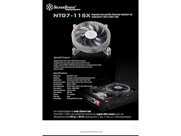 SilverStone SST-NT07-115X Ventilateur