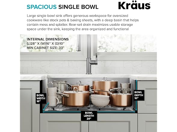 KRAUS Stainless Steel 30 in 16 Gauge