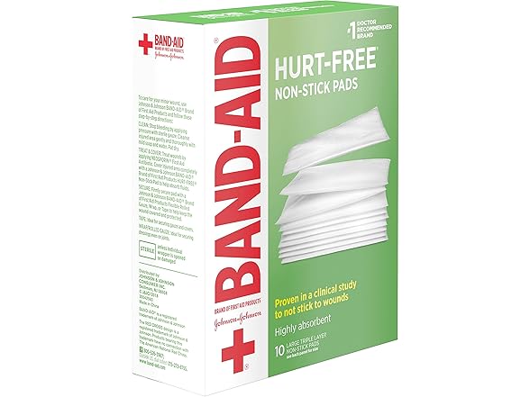 Johnson & Johnson Band-Aid Nonstick Pads 3X4, 10ct
